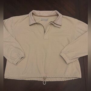 Beige Quarter-Zip Pullover